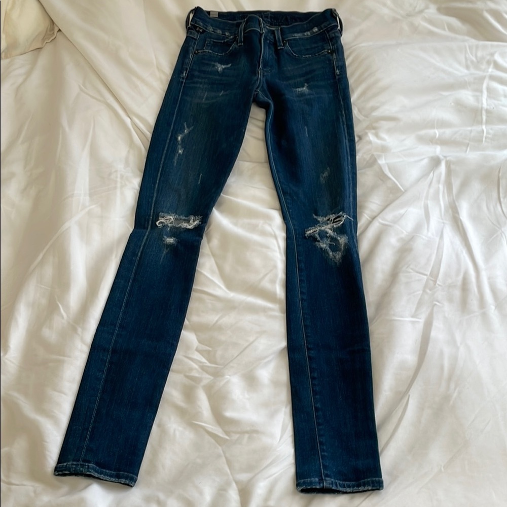 Citizens Of Humanity Deep Blue Ripped Skinny Jeans